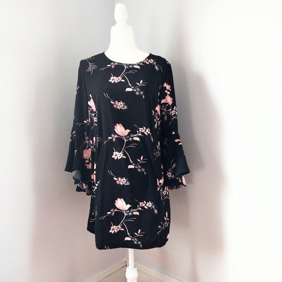 Leith Black and Pink Floral Dress - Picture 2 of 5
